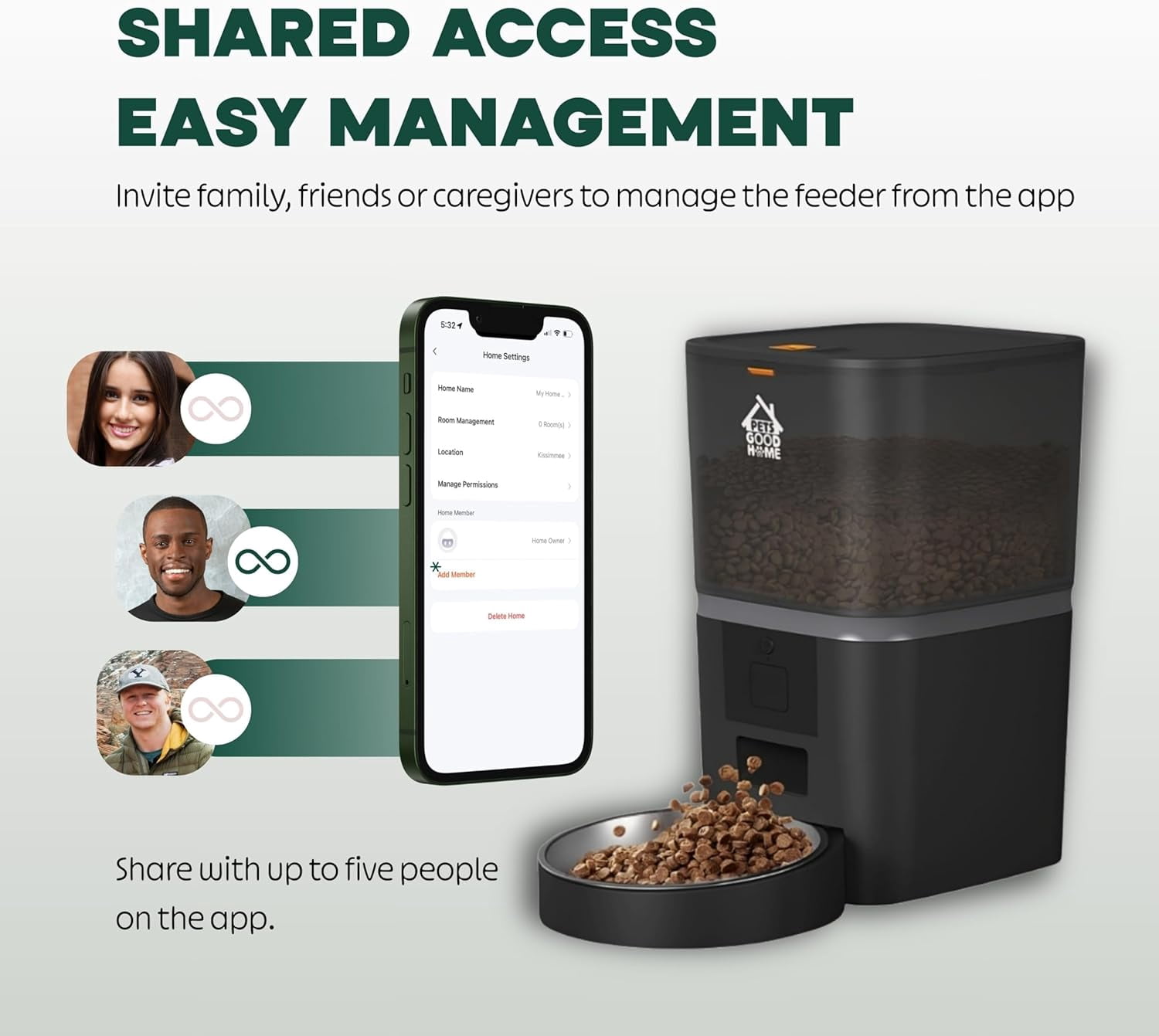 Automatic Cat Feeder with 1080P HD Camera – Timed Dry Food Dispenser for Cats and Dogs, App Control, 6L Capacity, Portion Control, Scheduled Meals, Two-Way Audio
