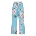 thumbnail image 5 of ICHUANYI Clearance Women's Casual Solid Elastic Waist Loose Long Pants With Pocket Capris(Blue, M) ICHUANYI WER2023081014354, 5 of 5