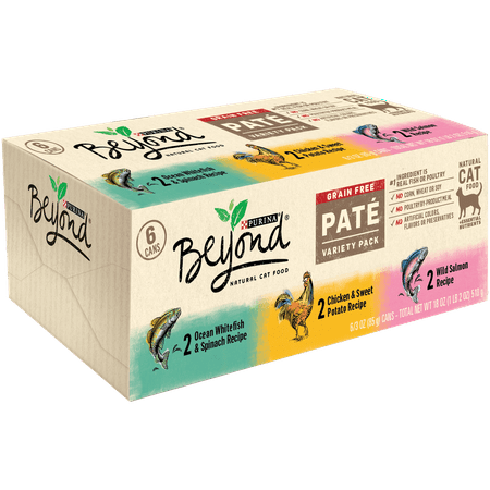 Purina Beyond Grain Free, Natural Pate Wet Cat Food, Grain Free Pate Variety Pack - (6) 3 oz. (Best Cat Foods For Urinary Tract Health)