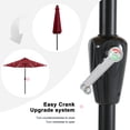 thumbnail image 4 of MASTERCANOPY 7.5ft Solar Patio Umbrella with LED Lights Tilt and Crank, Burgundy, 4 of 7