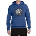 thumbnail image 2 of Wild Bobby Radiating Sun Puff Print Fashion Unisex Hoodie Sweatshirt, Vintage Heather Blue, X-Large, 2 of 6