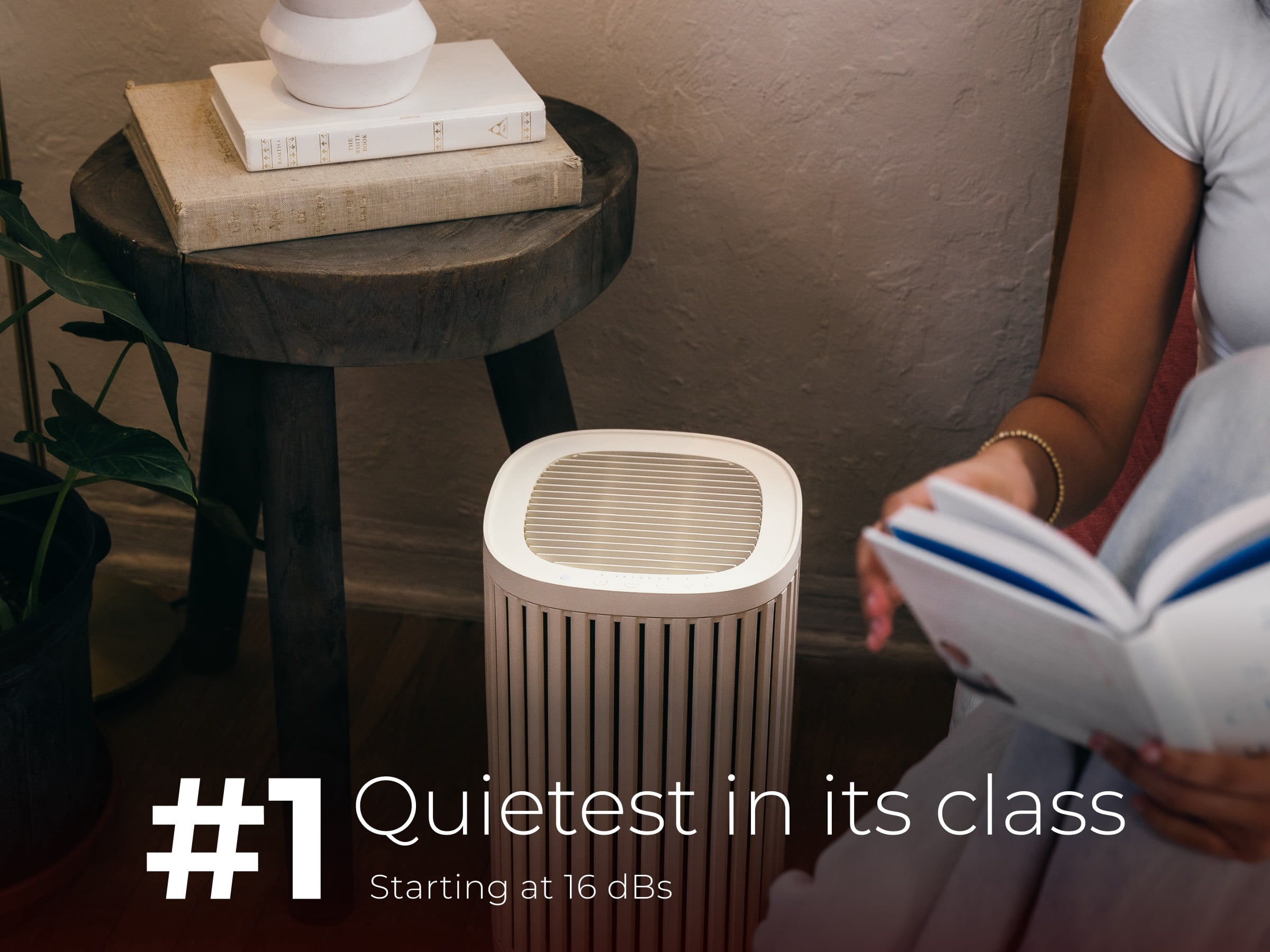The Windmill Air Purifier for Home - 3-In-1 Filtration for Smoke & More - True HEPA Filter, Activated Carbon, & Pre-Filter - Covers Up To 975 Sq ft - Ultra-Quiet - App Compatible - Sand
