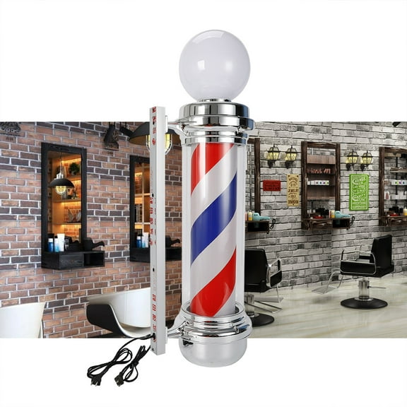 Barber Shop Pole Light Wall-mounted Pole Light Hair Salon Red/Blue/ White LED Stripes Sign Lamp 15,000K Color Temperature Fit for Barber Shops Hair Salon Walls and Porches