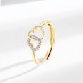 thumbnail image 2 of Clearance!Women's Double Heart Natural Diamond Ring For Women in  White and Yellow Gold - Ring For Anniversary, Birthday, Valentine's Day Gift, 2 of 10