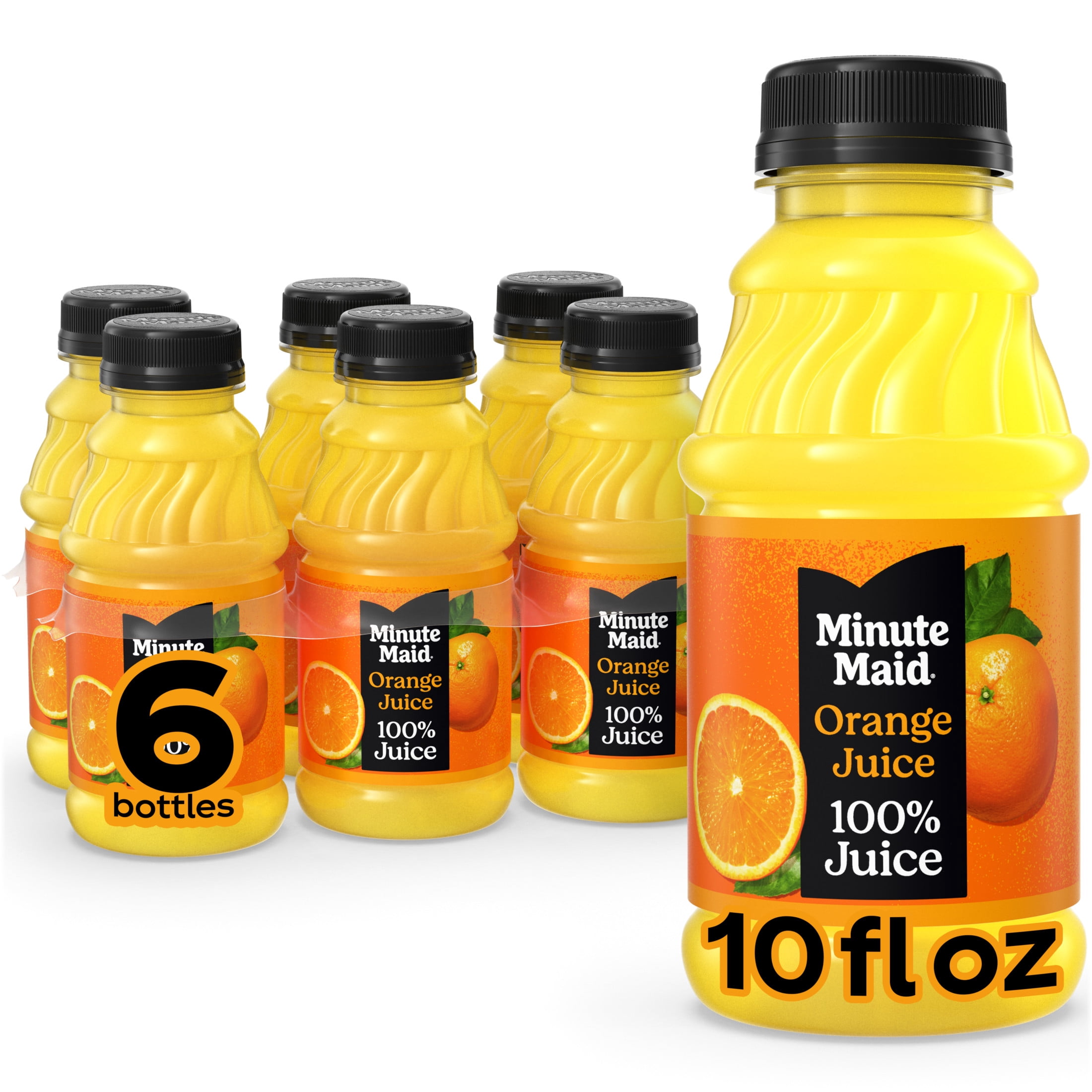 (2 pack) Minute Maid Orange Juice Bottles, 10 fl oz, 6 Pack