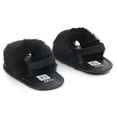 thumbnail image 5 of Infant Baby Girls Sandals Faux Fur Slides with Elastic Back Strap Flats Slippers Princess Dress First Walker Moccasins Shoes,Black,6-12 Months, 5 of 5