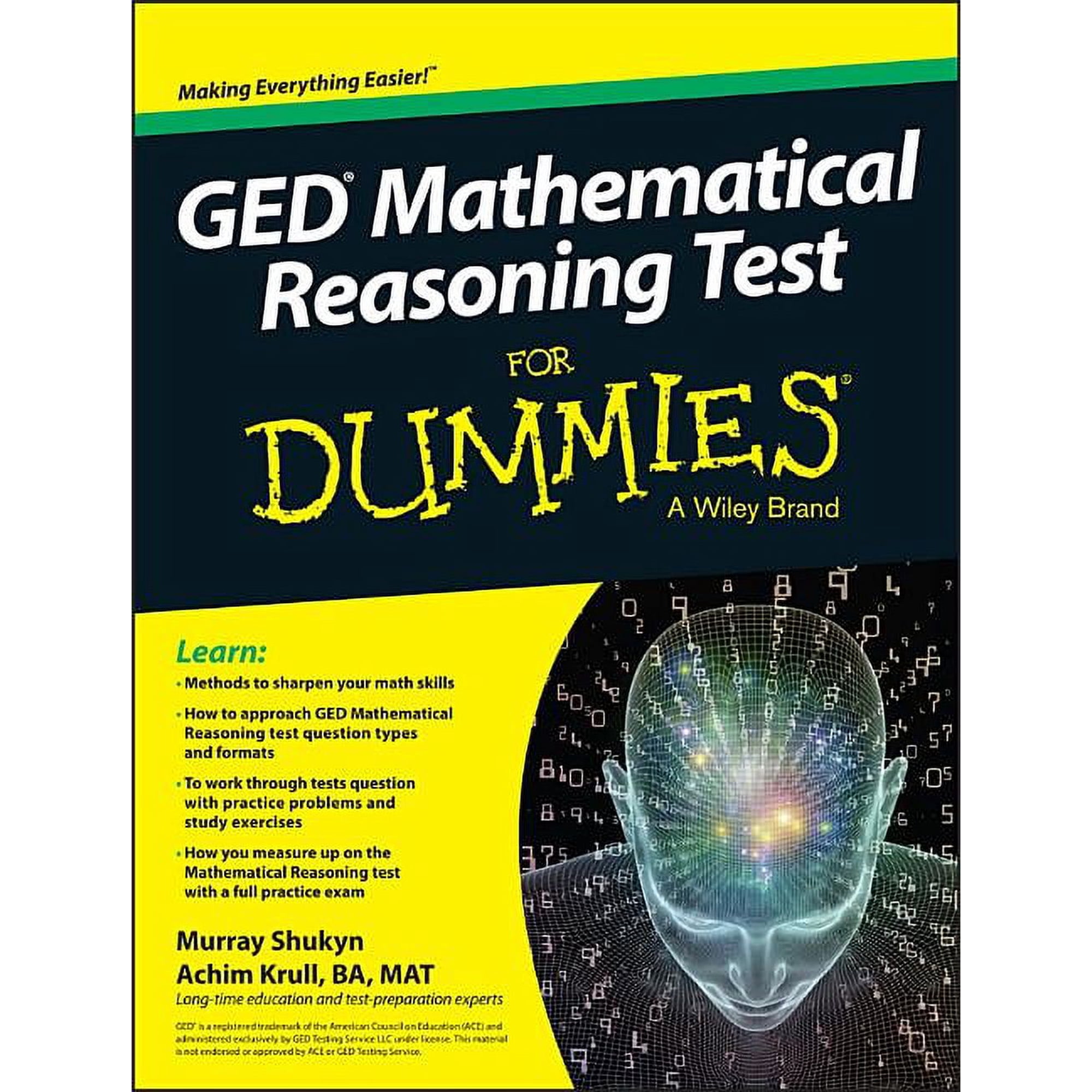 For Dummies GED Mathematical Reasoning Test for Dummies, (Paperback)