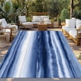 thumbnail image 2 of Navy Blue Ombre Outdoor Rug for Patio/Deck/Porch, Non-Slip Large Area Rug 3 x 5 Ft, Modern Abstract Art Farmhouse Indoor Outdoor Rugs Washable Area Rugs, Reversible Camping Rug Carpet Runner, 2 of 8