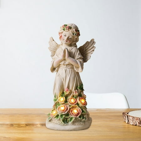 

Mishuowoti Wind Solar Angel Resin Artifact Courtyard Garden Retro Luminous Decorative Ornaments