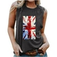 thumbnail image 2 of GaThRRgYP Tops for Women Trendy,Womens Sleeveless Tank Tops,Women's Independence Day Printed Round-neck Tank Tops Loose Tops Dark Gray L, 2 of 4