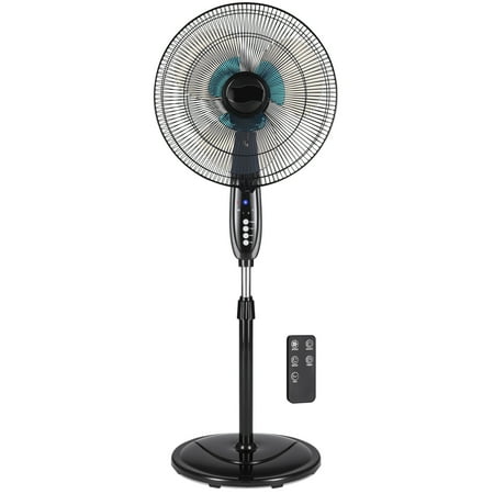 Best Choice Products 16in Adjustable Cooling Oscillating Standing Pedestal Fan w/ 7.5 Hour Timer, Double Blades, Remote Control, 3 Fan Modes, Front/Back Tilt - (Best Floor Fan Brands)