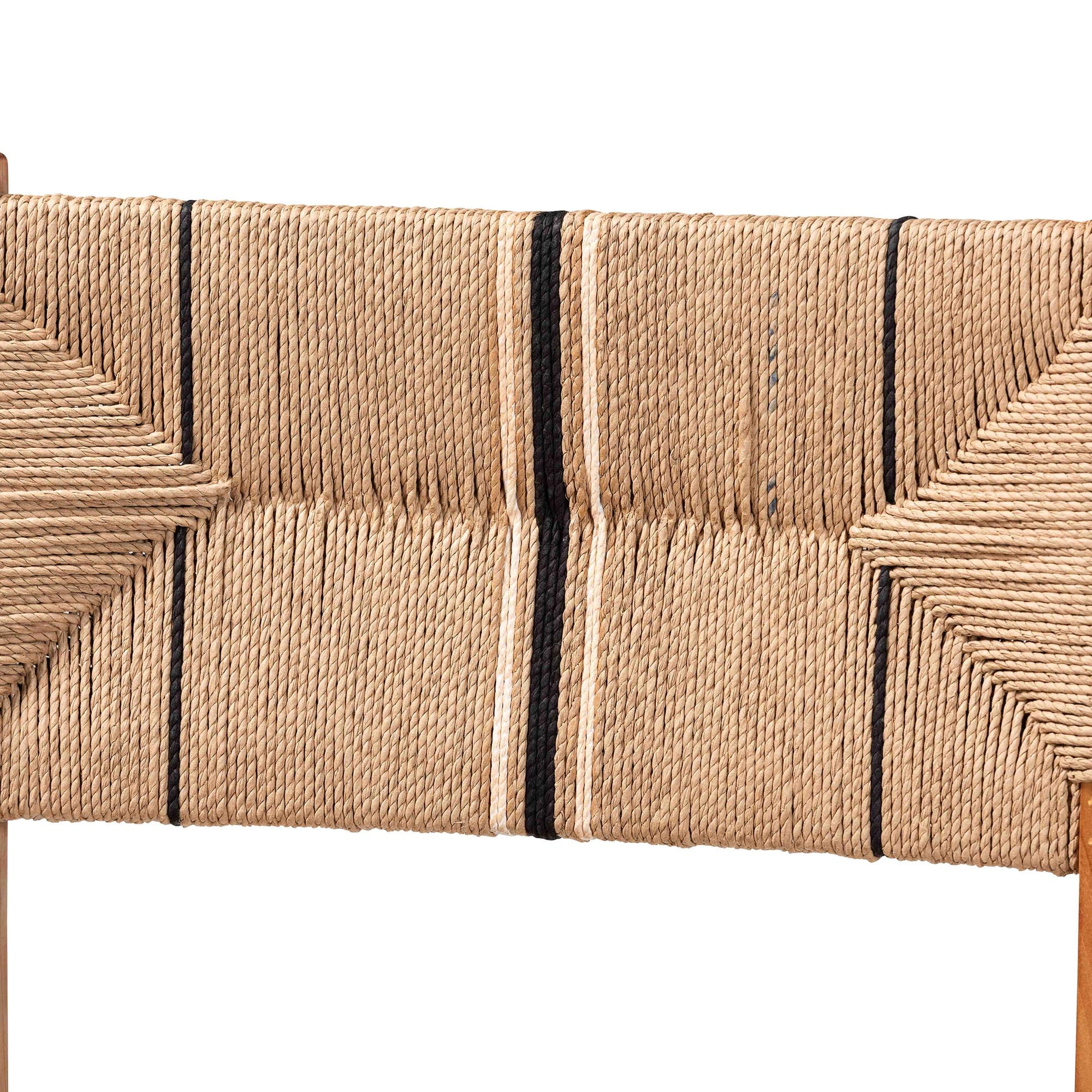 bali & pari Prita Bohemian Paper Loom and Natural Mahogany Wood 2-Piece Bar Stool Set