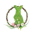 thumbnail image 3 of Conejito verde de Pascua, decoración de primavera hecha a mano para la puerta de entrada y el porche. Sesión, 3 of 9