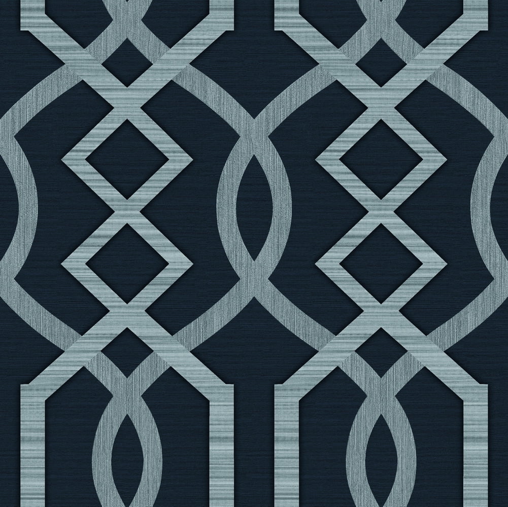 Abstract Silver, Dark Grey Trellis Wallpaper Roll - Walmart.com