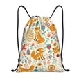 thumbnail image 1 of Sikiie Whimsical Fox Floral Garden Print Drawstring Backpack Drawstring Bags, Draw String Back Bag for Sports, Gym, Travel, Swimming, Beach-Medium, 1 of 6