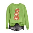 thumbnail image 5 of Uootdi Gift Womens Sweatshirts Crew Neck Halloween Stacked Pumpkin Graphic Print Long Sleeve Oversized Fit Casual Pullover Tops, 5 of 6