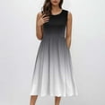 thumbnail image 2 of Women's Summer Tank Midi Dress with Pockets Gradient Flowy Dresses Sleeveless Skirts Comfy Outfit, 2 of 6