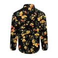 thumbnail image 4 of Gamivast Floral Shirt for Men Button Down Long Sleeve Collared Regular Fit Printed Casual Shirt for Vacation Party Date Night Travel and Everyday Wear Black XXL, 4 of 5