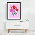 thumbnail image 2 of Vibrant Carnations - Illustration Floral Flowers Botanical Modern Art Pastel Pop Art Black Framed Wall Art Print 9 x 12 inches, 2 of 3