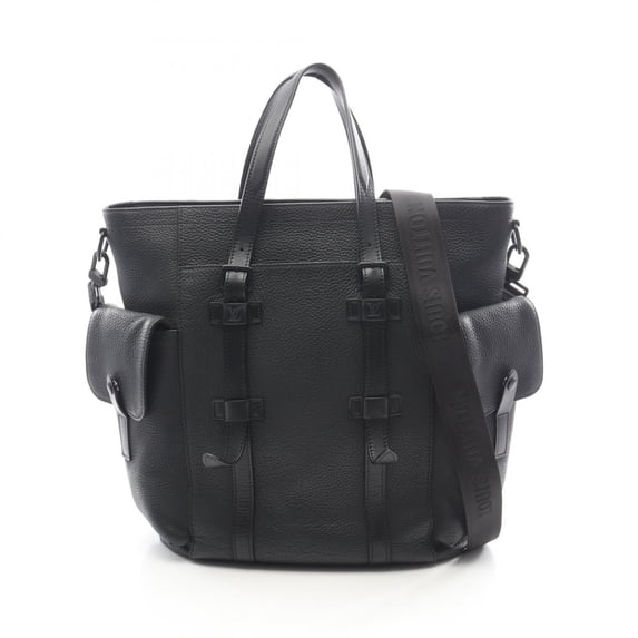 Pre-Owned Louis Vuitton Christopher Tote Bag, Taurillon Leather, Men's, Black, M58479 (Good)