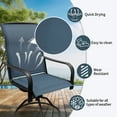 thumbnail image 3 of Patio Dining Chairs Set of 2, Outdoor Dining Chairs with All-Weather Textilene Mesh, High Back Rocker Chairs for Deck, Garden, and Backyard (Blue), 3 of 9