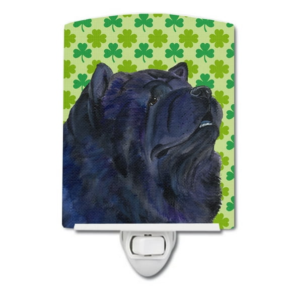 Caroline's Treasures SS4432CNL Chow Chow St. Patrick's Day Shamrock Portrait Ceramic Night Light, 6x4x3", multicolor
