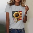 thumbnail image 2 of WZXFASHION T-shirt à Manches Courtes Décontracté et Ample pour Femmes avec Drapeau National Imprimé 2D, Liquidation, 2 of 9
