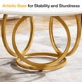 thumbnail image 4 of Tribesigns 47-Inch Modern Round Dining Table for 4, White Kitchen Table with Golden Metal Base for Kitchen, Dining Room, Café (White and Gold)f, 4 of 6