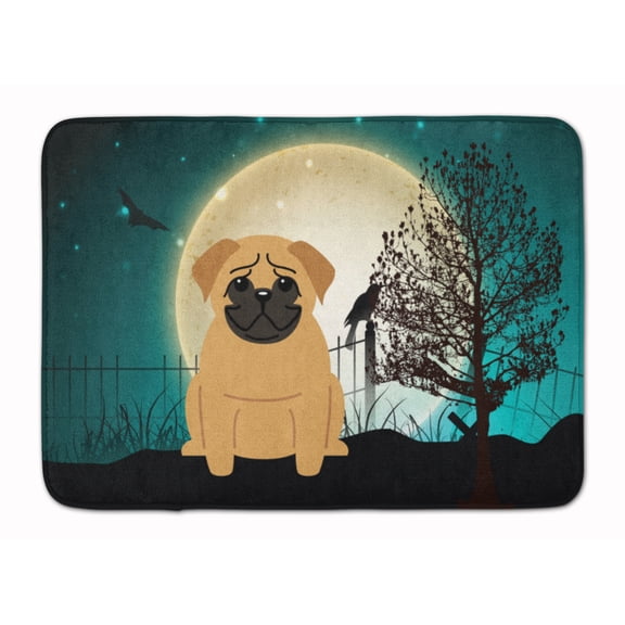 Carolines Treasures BB2197RUG Halloween Scary Pug Brown Machine Washable Memory Foam Mat 19Hx27W multicolor