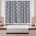 thumbnail image 2 of Ambesonne Floral Kitchen Curtains, Garden Scene in Pastel Tones, 55"x39", Slate Blue Pink, 2 of 3