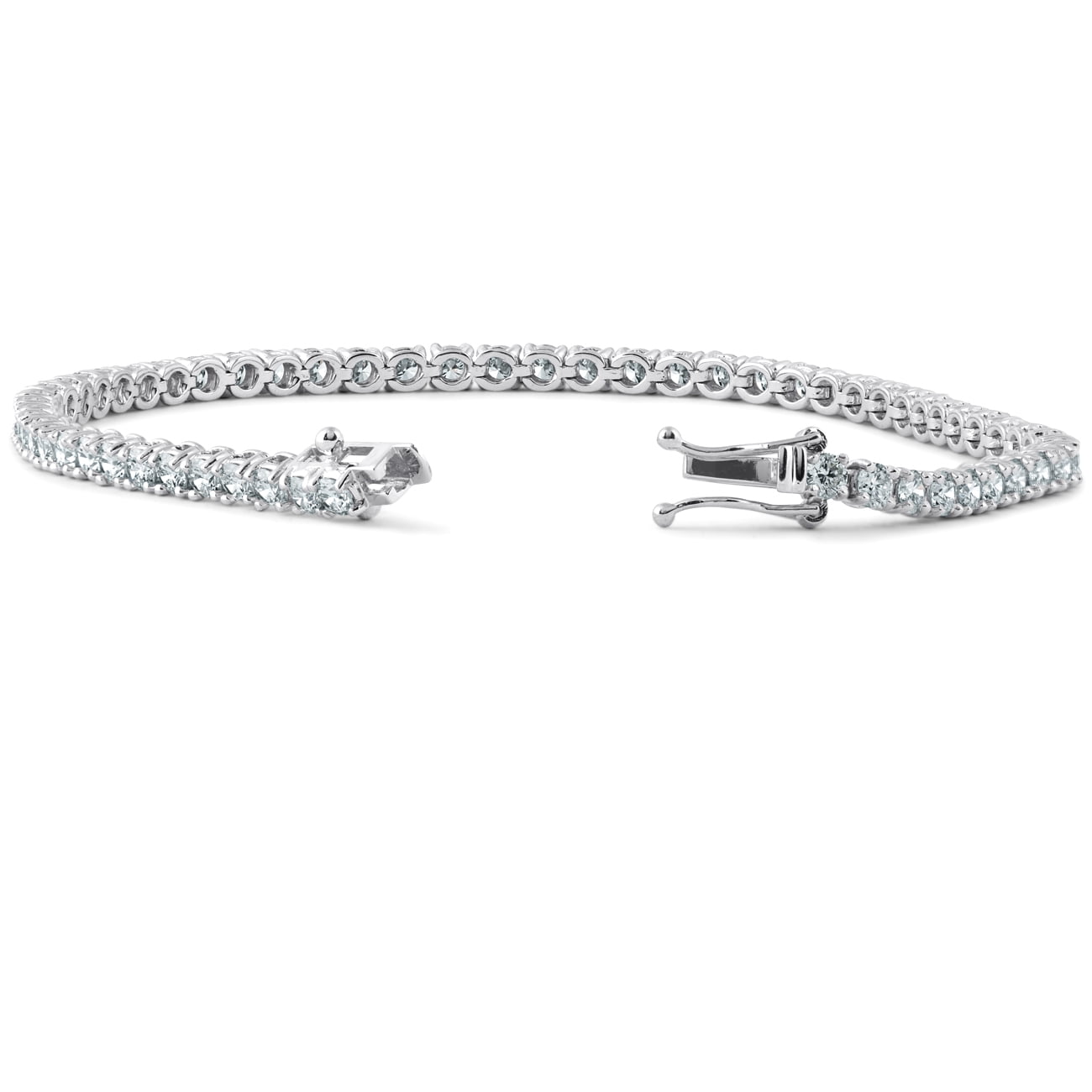 Pompeii3 18k White Gold 5 Carat TW Lab Grown Diamond Tennis Bracelet 7