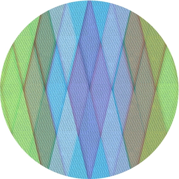 Ahgly Company Machine Washable Indoor Round Transitional Algae Green Area Rugs, 8' Round