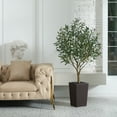 thumbnail image 6 of DR.Planzen UV Resistant 5ft Artificial Olive Tree in Brown Large Planter with Pebbles– Faux Olive Tree for Indoor and Outdoor Decor, Lifelike Greenery for Home & Garden Decor, 6 of 10