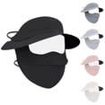thumbnail image 3 of Unisex Sun Protection Full Face Mask, UPF 50+ Balaclava with Wide Cap Brim, Breathable Face Cover Hat Outdoor Activities Summer Cycling Hiking Travel,Color:Black, 3 of 4