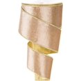 thumbnail image 3 of Cinta de terciopelo navideña de 2,5 pulgadas x 10 yardas, cinta con cable de 2,5 pulgadas de ancho para decoración de manualidades navideñas, manualidades de embalaje (oro champán), 3 of 4