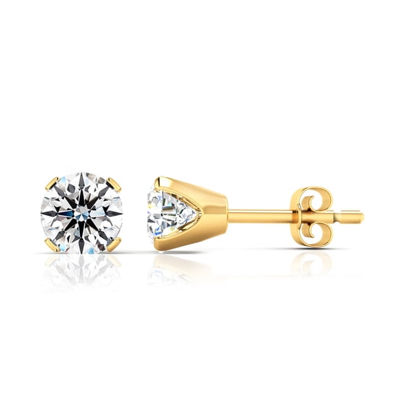 SuperJeweler 2 Carat Total Weight Colorless Lab Grown Diamond Stud Earrings In 14K Yellow Gold For Women