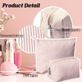 thumbnail image 3 of Set de bolsas de maquillaje Huhumy Cute Cosmetic Pouch para mujer, color caqui, 3 of 7