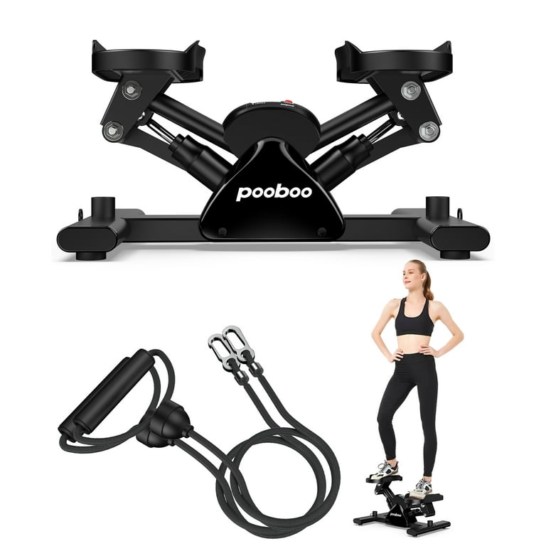 Pooboo Indoor Mini Stepper with Resistance Bands Home Fitness Air Stair Climber 350lbs Walmart