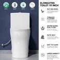 thumbnail image 2 of 19 in. ADA Toilet 1.0/1.28 GPF Dual Flush Comfort Height 1-Piece Toilet Elongated Toilet in White with Soft Close Seat, 2 of 12
