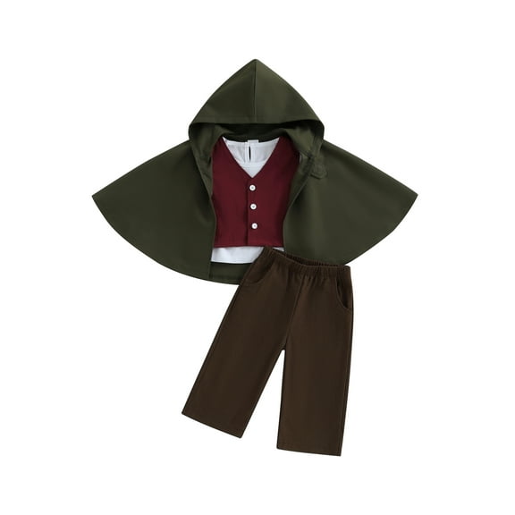 BemeyourBBs Boy Gentleman Outfits Long Sleeve Tops Solid Pants Cape Vest