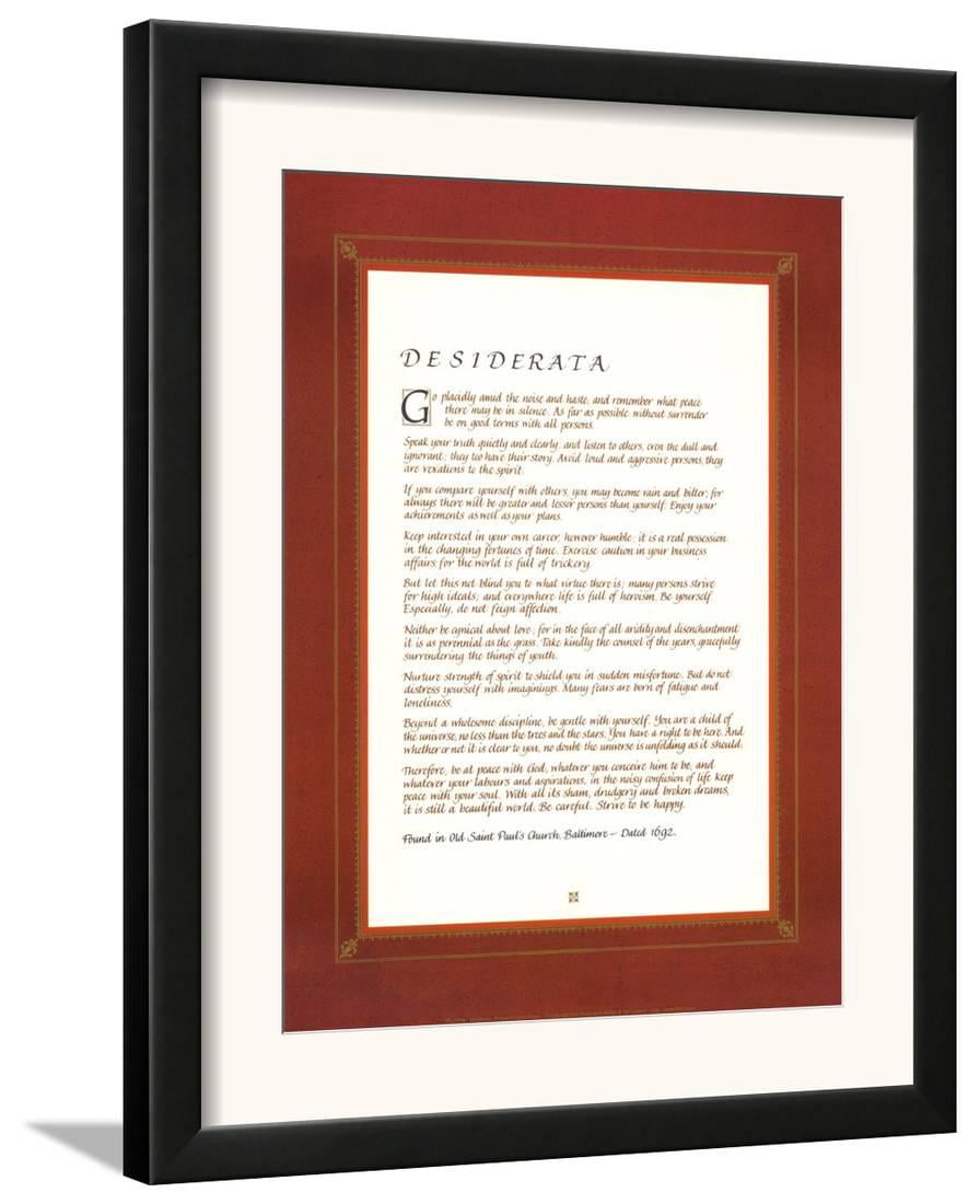 Desiderata Framed Art Print Wall Art 16x14 Walmart Com Walmart Com