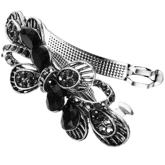 OUNONA Hair Jewels For Women Decorative Hair Accessories Black Rhinestone 1Set for Everyday Wear