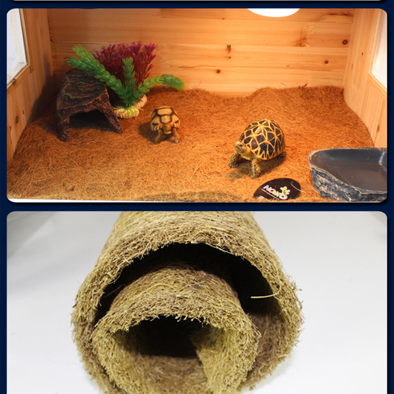 Reptiles Carpet BeardedDragon Substrate CoconutFiber Bedding Mat for BeardedDragon Sleep Pad Terrariums Liner Accessory