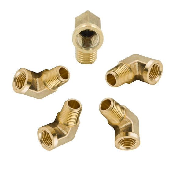 Legines 90 Degree Brass Street Elbow 1/8" NPT Male x 1/8" NPT Female Forged Pipe Fitting (Pack of 5)