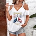 thumbnail image 2 of 1776-2026 Shirts for Women USA Flag Short Sleeve V Neck Tops Independence Day 250th Anniversary Summer Blouse, L, 2 of 4