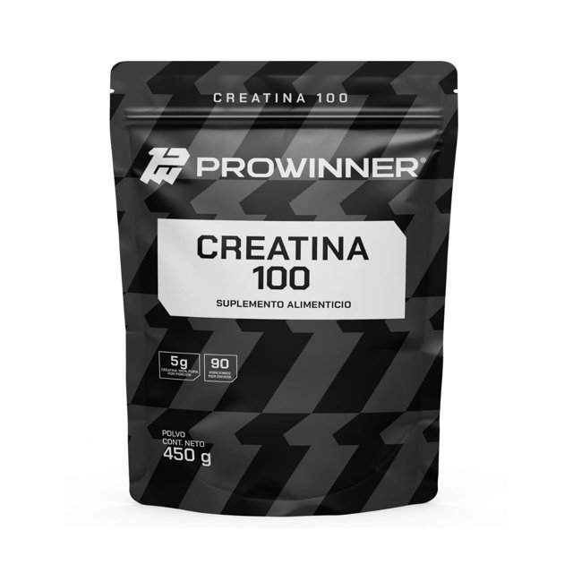 Creatina 100% Pura en Polvo, Suplemento Alimenticio, 5g de Creatina por Porción, Pre workout, 90 Servicios por Envase, Sobre de 450g - Prowinner Prowinner PW-698