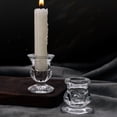 thumbnail image 5 of Set of 2 Glass Taper Candle Holder, Clear Candlesticks for Holiday Dining & Party Decors, Wedding Table Accessories, 5 of 12