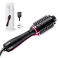 thumbnail image 2 of Hair Blow Dryer Brush, 4 in 1 Ionic Hair Styler and Volumizer with Electroplated Titanium & 2.56" Ceramic Coating Oval Barrel, Dual Voltage 110V/240V Hot Air Styling Brush for Salon Home Travel, 2 of 13