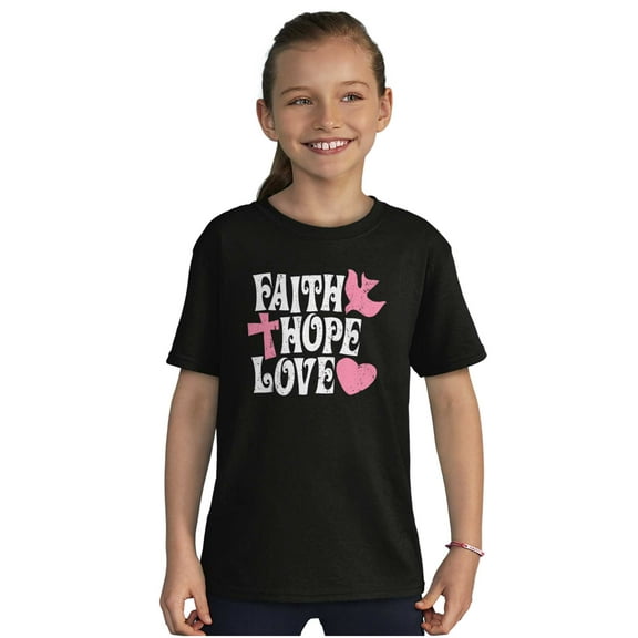 Religious Christian Faith Hope Love Girls Kids T Shirt Tees Teen Brisco Brands S