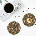thumbnail image 5 of Kll Round Shape Drink Coasters Set Of 4,Pu Leather Absorbent Coasters Set Decorative Coffee Cup Coasters Housewarming Gift For Home Decor-Mushrooms And Autumn, 5 of 9